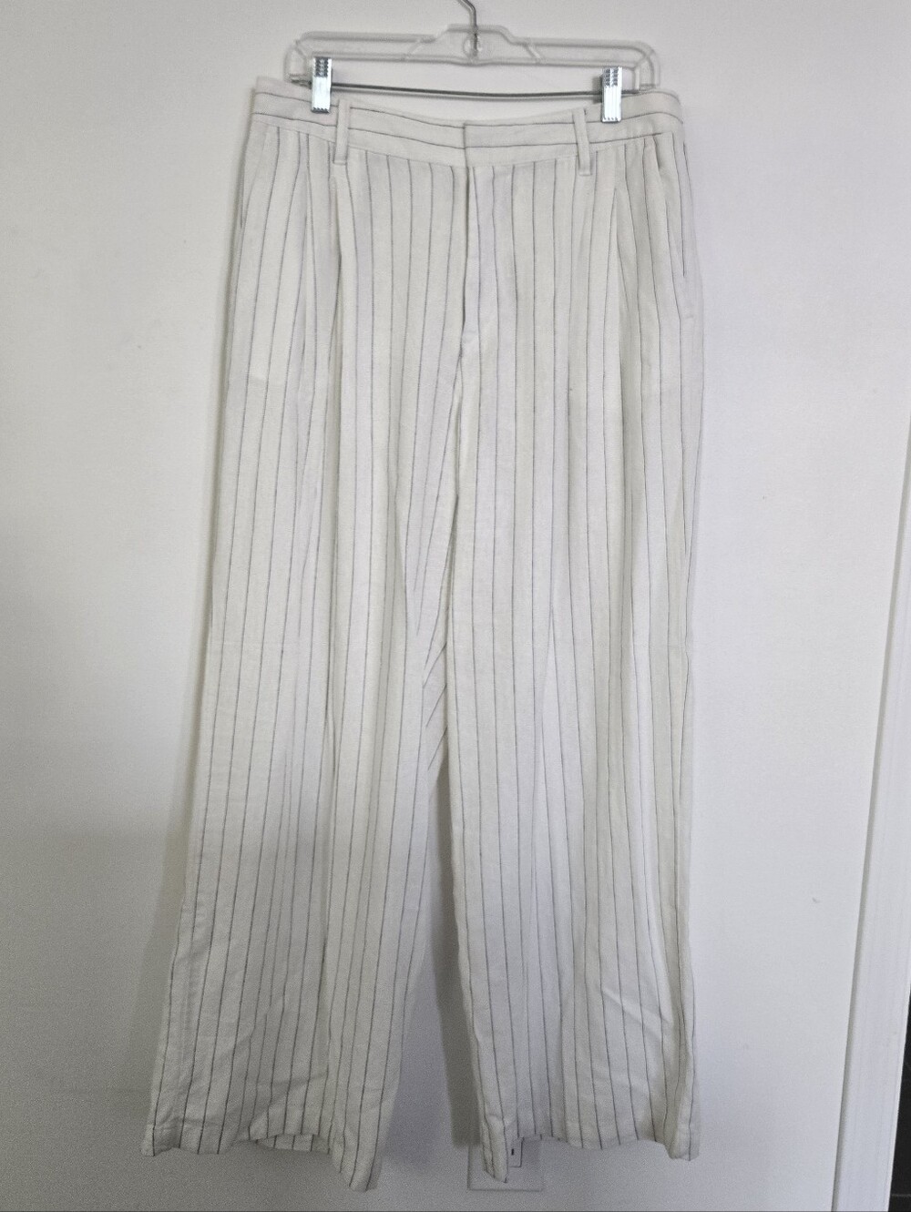 White Striped Linen GAP Trousers
